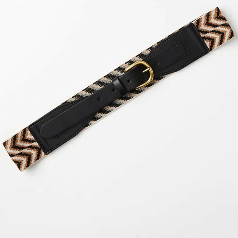 Loft Ikat Stretch Belt Black Brown XS